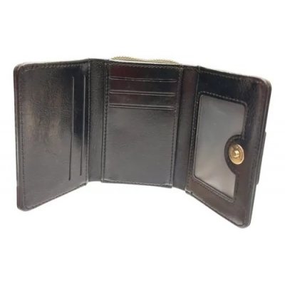 Mini Billetera Canteo Cuero Pu Negro