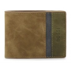 Billetera Bossi Pu Suela Con Franjas Gris Y Verde