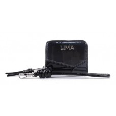 Billetera Lima Pocket Negro Charol Doble Cierre