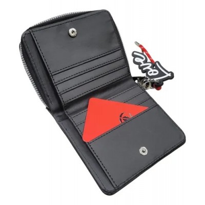Billetera Love Las Oreiro Doble Compartimiento Negro Pu