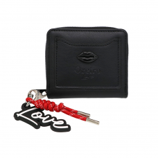 Billetera Love Las Oreiro Doble Compartimiento Negro Pu