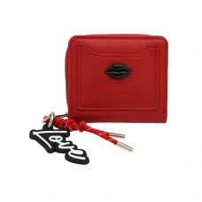 Billetera Love Las Oreiro Doble Compartimiento Rojo Pu