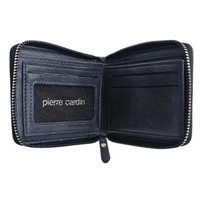 Billetera Pierre Cardin Pu Azul Con Cierre