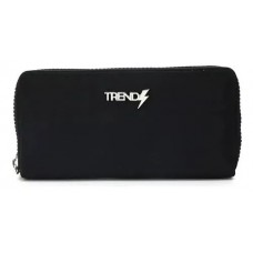 Billetera Trendy Tela Simple Con Cierre Negro 