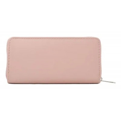 Billetera Trendy Tela Simple Con Cierre Rosa