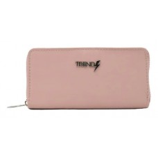 Billetera Trendy Tela Simple Con Cierre Rosa