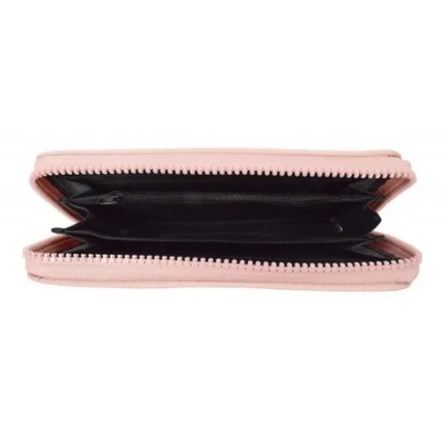 Billetera Trendy Tela Simple Con Cierre Rosa