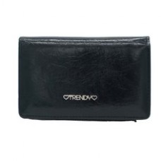 Billetera Trendy Negro Con Monedero Pu