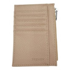 Tarjetero Trendy Con Monedero Beige Pu