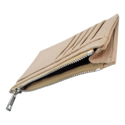 Tarjetero Trendy Con Monedero Beige Pu