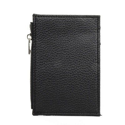 Tarjetero Trendy Con Monedero Negro Pu