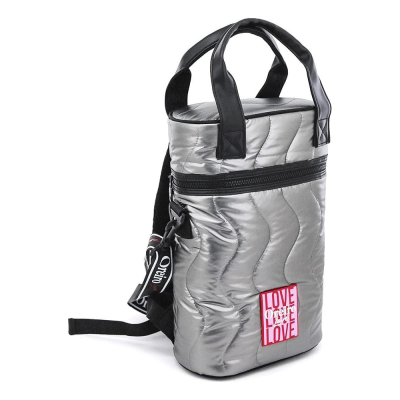 Mochila Morral Matera Con Tiras Oreiro Love Gris