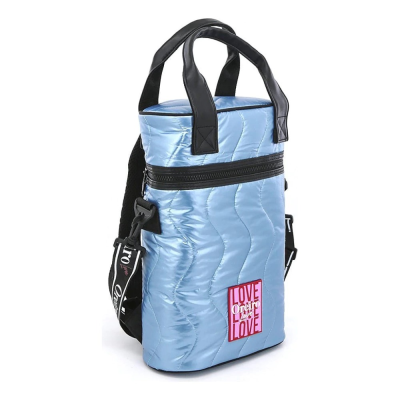Mochila Morral Matera Con Tiras Oreiro Love Celeste