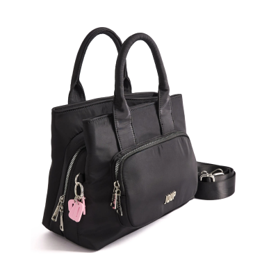 Bandolera Joup De Nylon Con Llavero Desmontable Negro