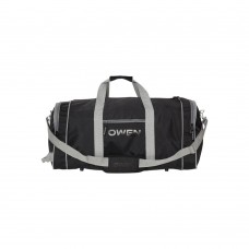 Bolso Owen Viaje Deportivo 21" Negro Con Tiras Grises
