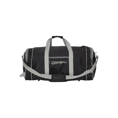 Bolso Owen Viaje Deportivo 21" Negro Con Tiras Grises