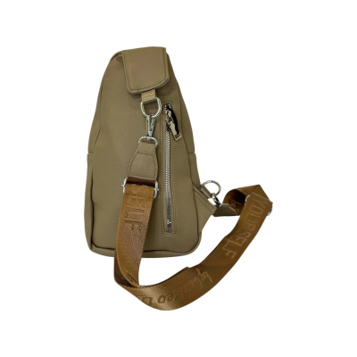 Bandolera Canteo Cuero Pu Marrón