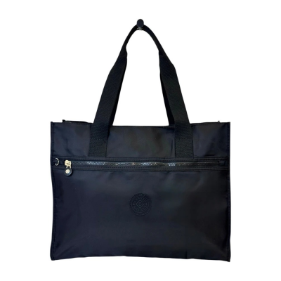 Bolso Cartera Canteo Microfibra Negro