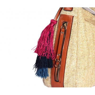 Cartera Símil Rafia Squash Beige