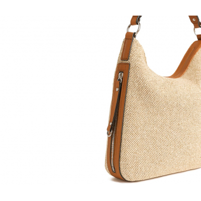 Cartera Símil Rafia Squash Beige