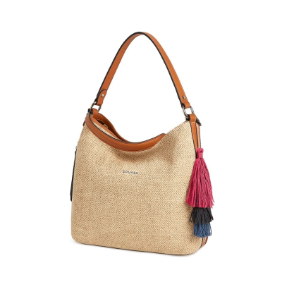 Cartera Símil Rafia Squash Beige
