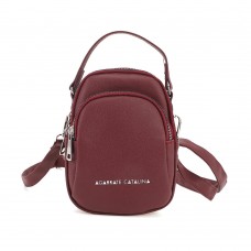 Mini Cartera Bandolera Agarrate Catalina Pu Bordo