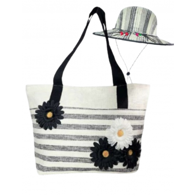 Set Playero Kralice Canasto Con Sombrero Y Lona Negro