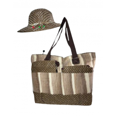 Set Playero Kralice Con Sombrero, Lona Y Neceser Marrón