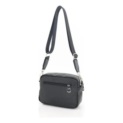 Bandolera Good Company 2261 Satinado Negro Un Bolsillo Frente