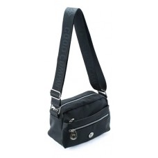 Bandolera Good Company 2303 Satinado Negro Doble Bolsillo Fr