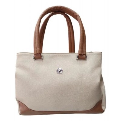 Cartera Bolso Good Company A2421 Beige Con Rosa Triple 