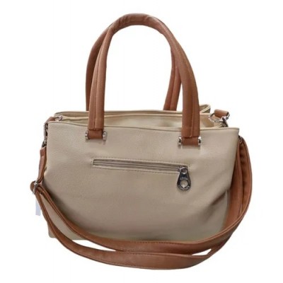 Cartera Bolso Good Company A2421 Beige Con Rosa Triple 