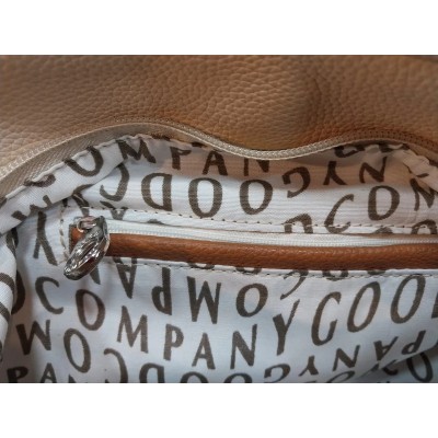 Cartera Bolso Good Company A2421 Beige Con Rosa Triple 