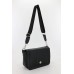 Bandolera  Good Company Negro Con Tapa y Costuras Pu 2318