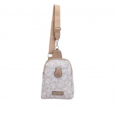 Cartera Morral Pierre Cardin Gris Con Beige