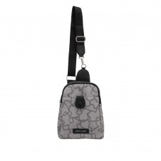 Cartera Morral Pierre Cardin Gris Con Negro