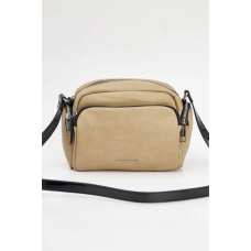 Bandolera Barbara Pu Combinada Con Charol Piedra
