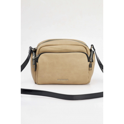 Bandolera Barbara Pu Combinada Con Charol Piedra