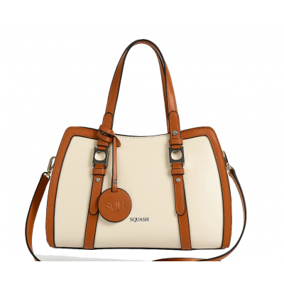 Cartera Squash Mediana Pu Beige