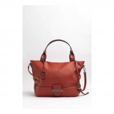 Cartera Bolso Squash - Cuero Sintético Con Correa Desmontable Ladrillo