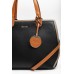 Cartera Squash Mujer Dama Combinada Simil Cuero Con Chapon 30334 Negro