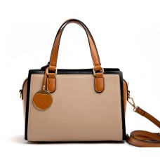 Cartera Bandolera  Squash Mujer Simil Cuero Combinada 30335 Beige 
