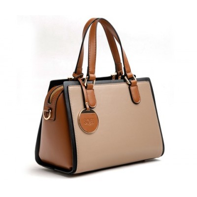 Cartera Bandolera  Squash Mujer Simil Cuero Combinada 30335 Beige 