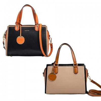 Cartera Bandolera  Squash Mujer Simil Cuero Combinada 30335 Negro 
