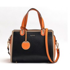 Cartera Bandolera  Squash Mujer Simil Cuero Combinada 30335 Negro 