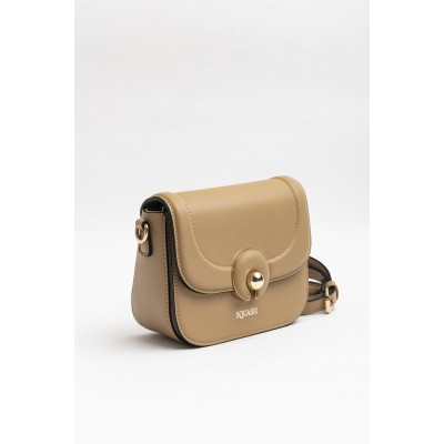 Bandolera Squash 30339 Logo Metalizado Efecto Cuero Beige