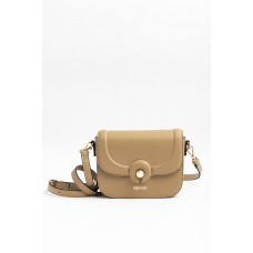 Bandolera Squash 30339 Logo Metalizado Efecto Cuero Beige