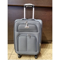 Valija Dattier Cabina Gris Tela C/fuelle, Bolsillos Frontales 20"
