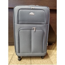 Valija Dattier Grande Gris Tela C/fuelle, Bolsillos Frontales 28"