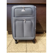 Valija Dattier Mediana Gris Tela C/fuelle, Bolsillos Frontales 24"